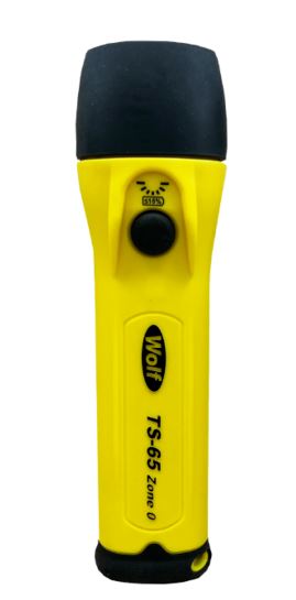 Wolf TS-65, ATEX LED zaklamp, gecertificeerd voor zone 0, recht model, T3/T4