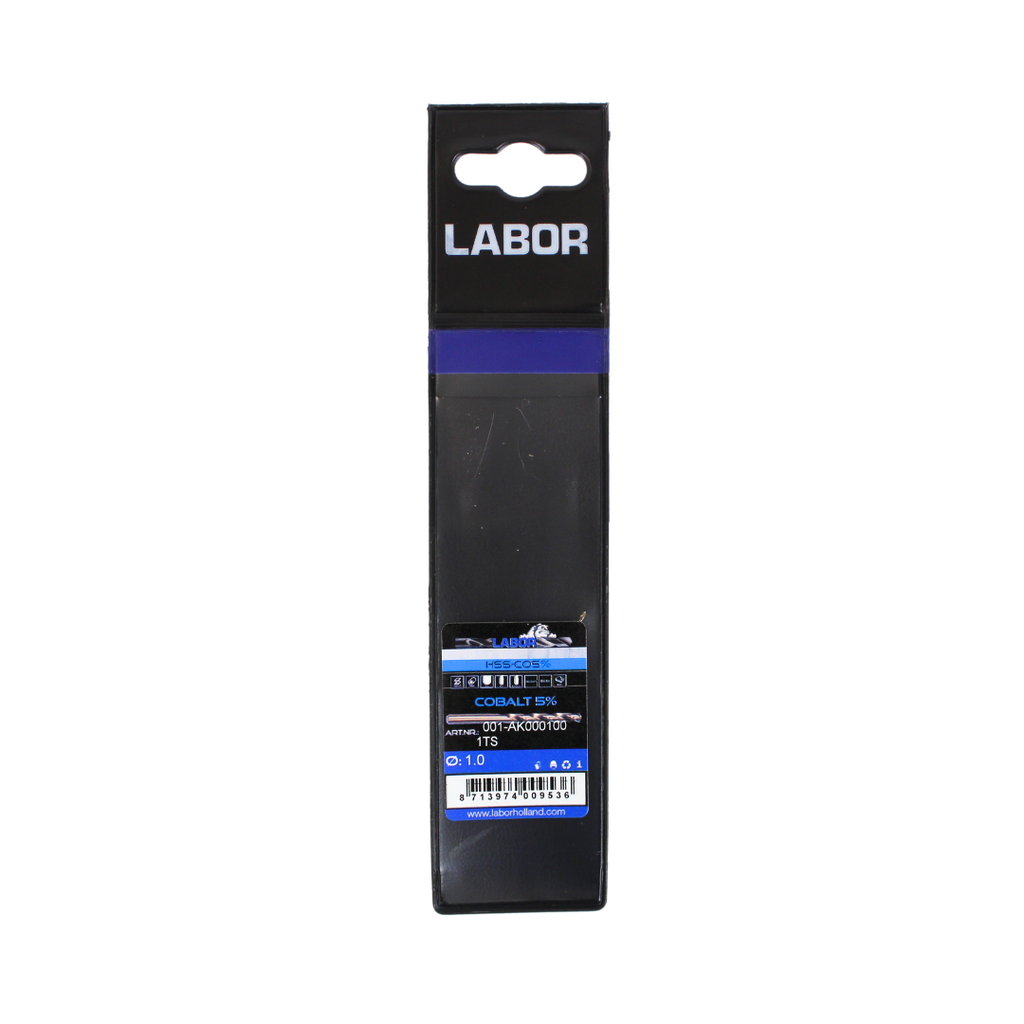 Labor Metaalboor HSS-Cobalt 5% DIN338. 1.0 mm, IMPA 630206