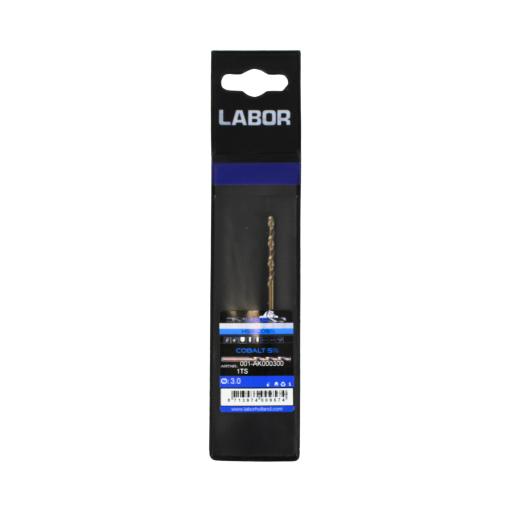 Labor Twist Drill HSS-Cobalt 5% Straight shank DIN338. 3.0MM, IMPA 630210