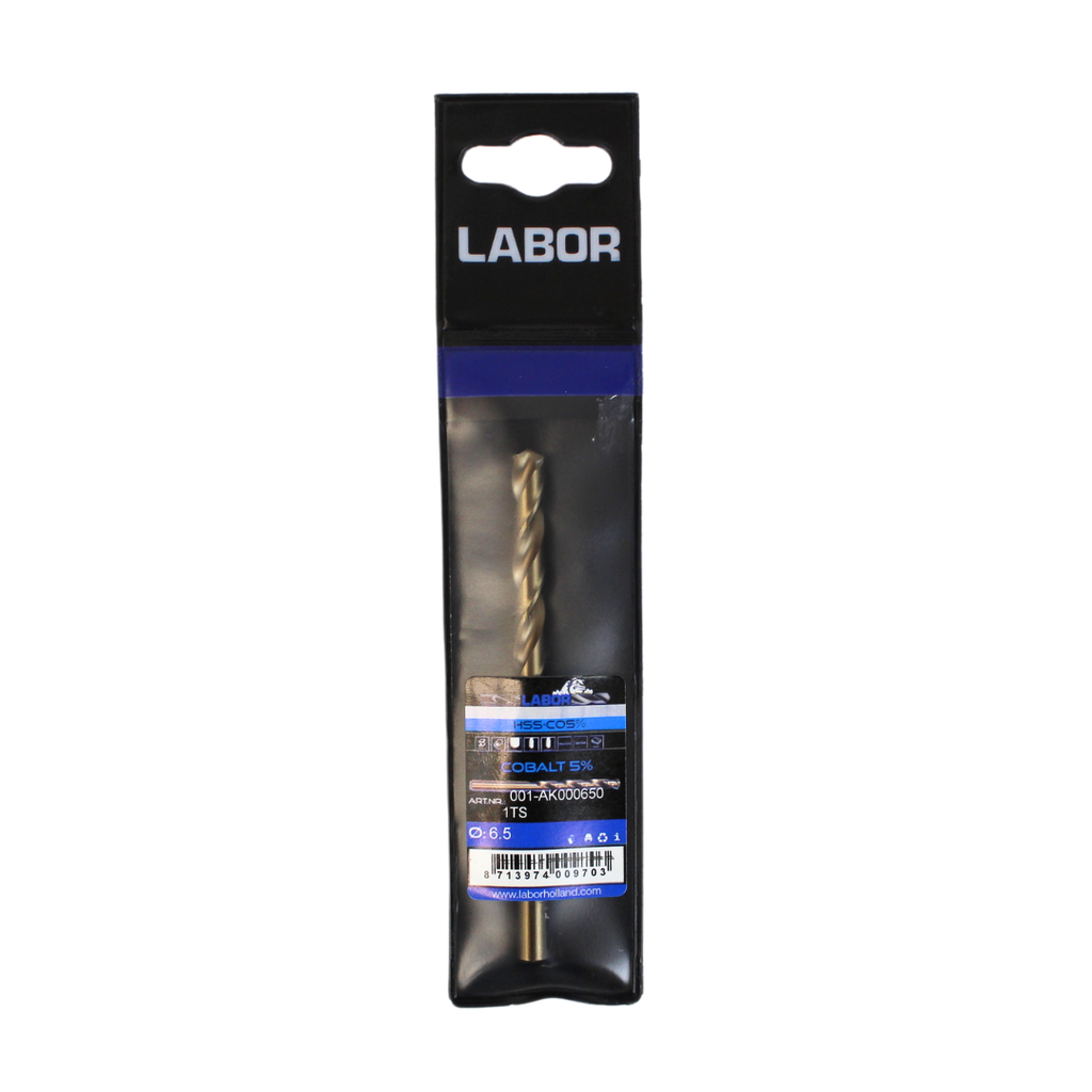 Labor Twist Drill HSS-Cobalt 5% Straight shank DIN338. 6.5MM, IMPA 630217