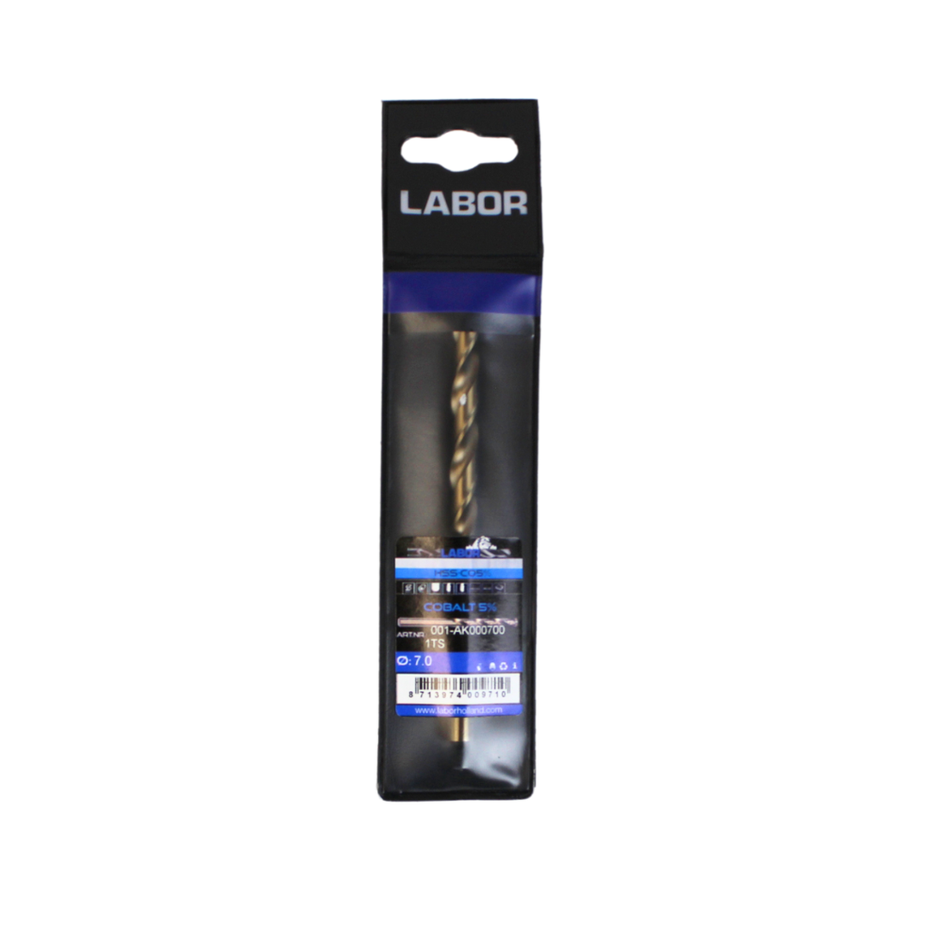Labor Twist Drill HSS-Cobalt 5% Straight shank DIN338. 7.0MM, IMPA 630218