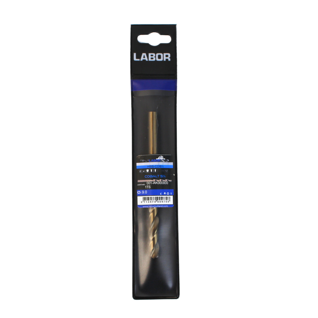 Labor Twist Drill HSS-Cobalt 5% Straight shank DIN338. 9.0MM, IMPA 630222