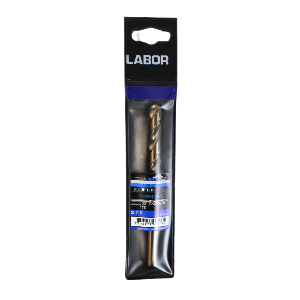 Labor Twist Drill HSS-Cobalt 5% Straight shank DIN338. 9.5MM,  IMPA 630223