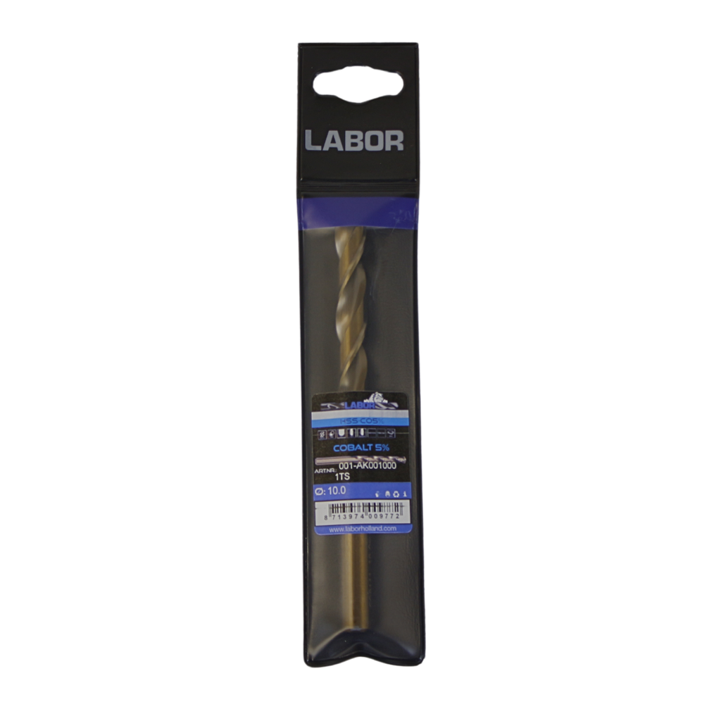 Labor Twist Drill HSS-Cobalt 5% Straight shank DIN338. 10.0MM, IMPA 630224