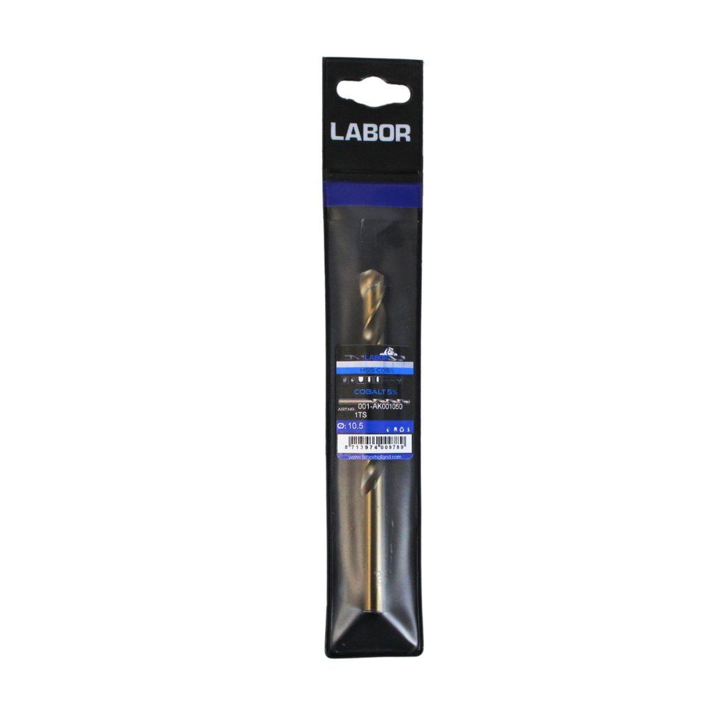 Labor Twist Drill HSS-Cobalt 5% Straight shank DIN338. 10.5MM, IMPA 630225