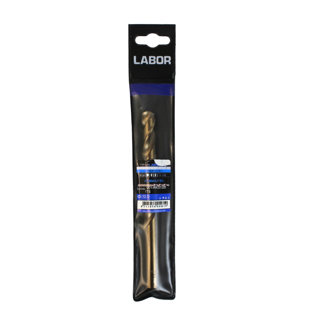 Labor Twist Drill HSS-Cobalt 5% Straight shank DIN338. 12.0MM, IMPA 630228
