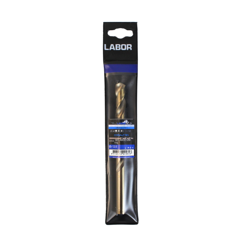 Labor Twist Drill HSS-Cobalt 5% Straight shank DIN338. 12.5MM, IMPA 630229