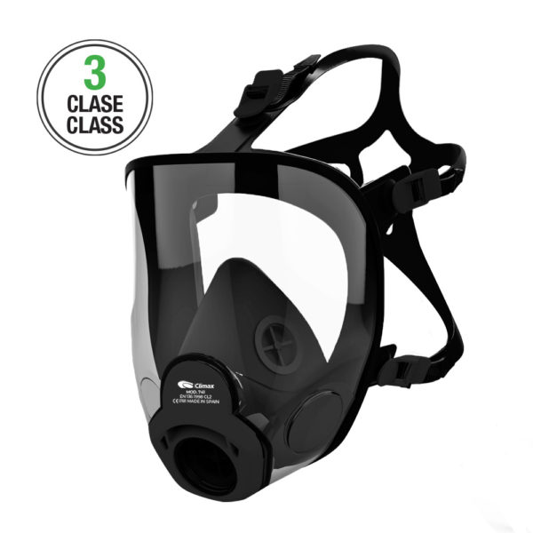 Climax M741, Full face mask for single filter with EN 148 thread, Class 3, panoramic view, IMPA 331135