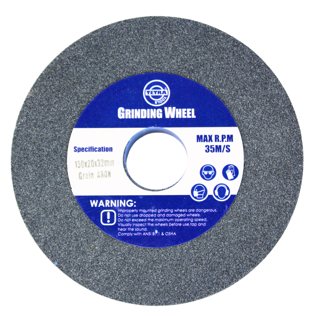 Tetra Abrasive wheel 150 x 20 mm, grit 80, hole 32 mm, IMPA 614820