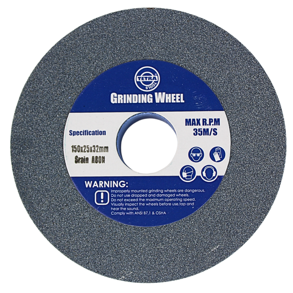 Tetra Abrasive wheel 150 x 25 mm, grit 80, hole 32 mm, IMPA 614820