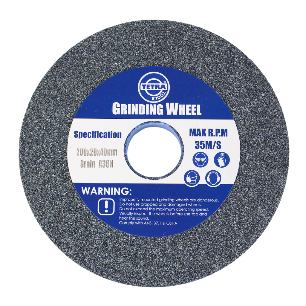 Tetra Abrasive wheel 200 x 20 mm, grit 36, hole 40 mm, IMPA 614820