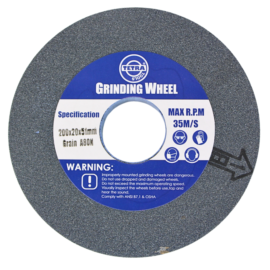 Tetra Abrasive wheel 200 x 25 mm, grit 80, hole 51 mm, IMPA 614820