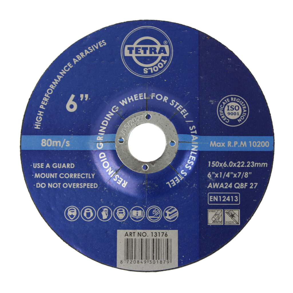 TETRA Resinoid Offset Grinding Wheel, 150 x 6 x 22,2 mm, for steel and SS IMPA 614808