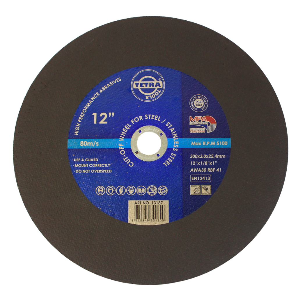 TETRA Resinoid Cut-off wheel, 300 x 3,0 x 25,40 mm, for steel and SS IMPA 614876