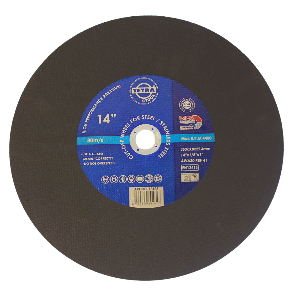 TETRA Resinoid Cut-off wheel, 350 x 3,0 x 25,40 mm, for steel and SS IMPA 614878