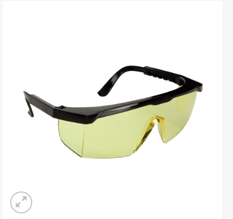 Climax 569-A, Amber Safety goggles, polycarbonate, panorama, in length adjustable temples.