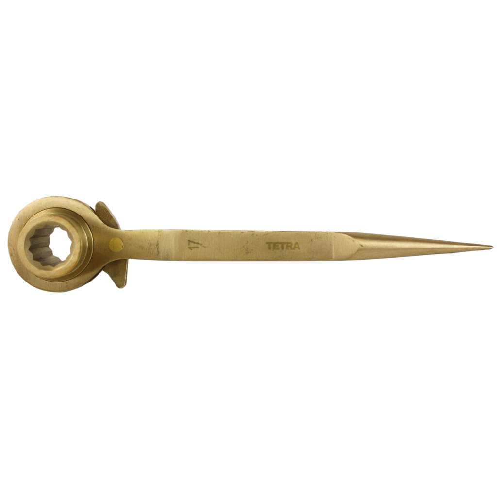 TETRA Wrench ratchet with spud end 17 mm Non-Spark Aluminium-Bronze, IMPA 615630