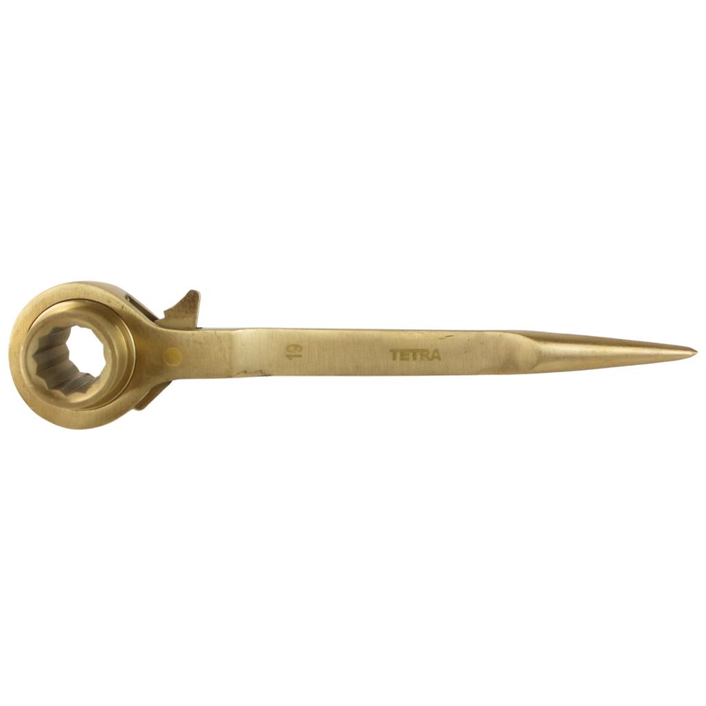 TETRA Wrench ratchet with spud end 19 mm Non-Spark Aluminium-Bronze, IMPA 615641