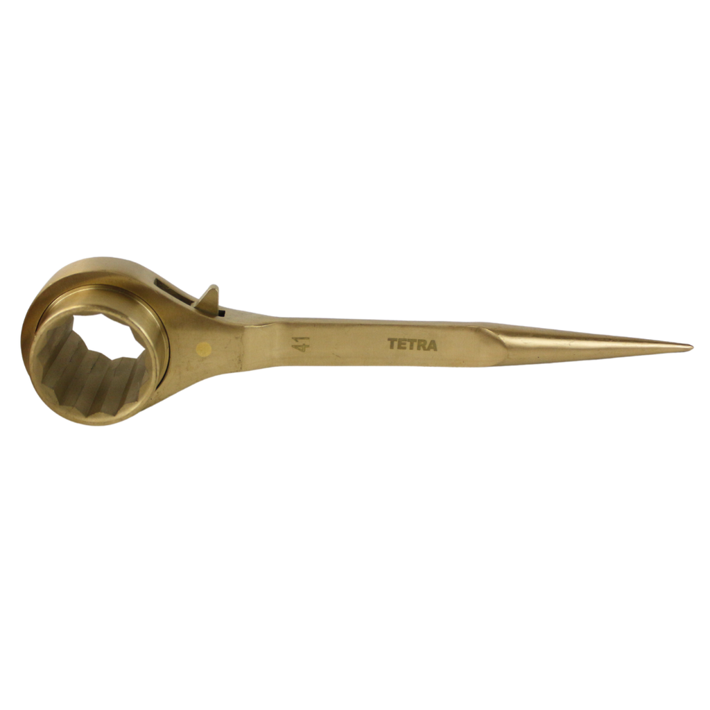 TETRA Wrench ratchet with spud end 41 mm Non-Spark Aluminium-Bronze, IMPA 615634