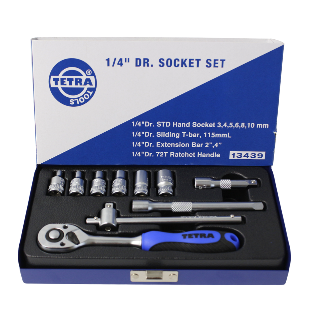 TETRA Hexagon Bit Set  WITH TOOLS 1/4"  10-pcs  3, 4, 5, 6, 8, 10 mm. IMPA 611287