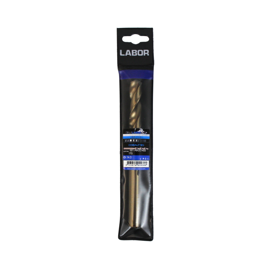 Labor Twist Drill HSS-Cobalt 5% Straight shank DIN338. 14.0MM.