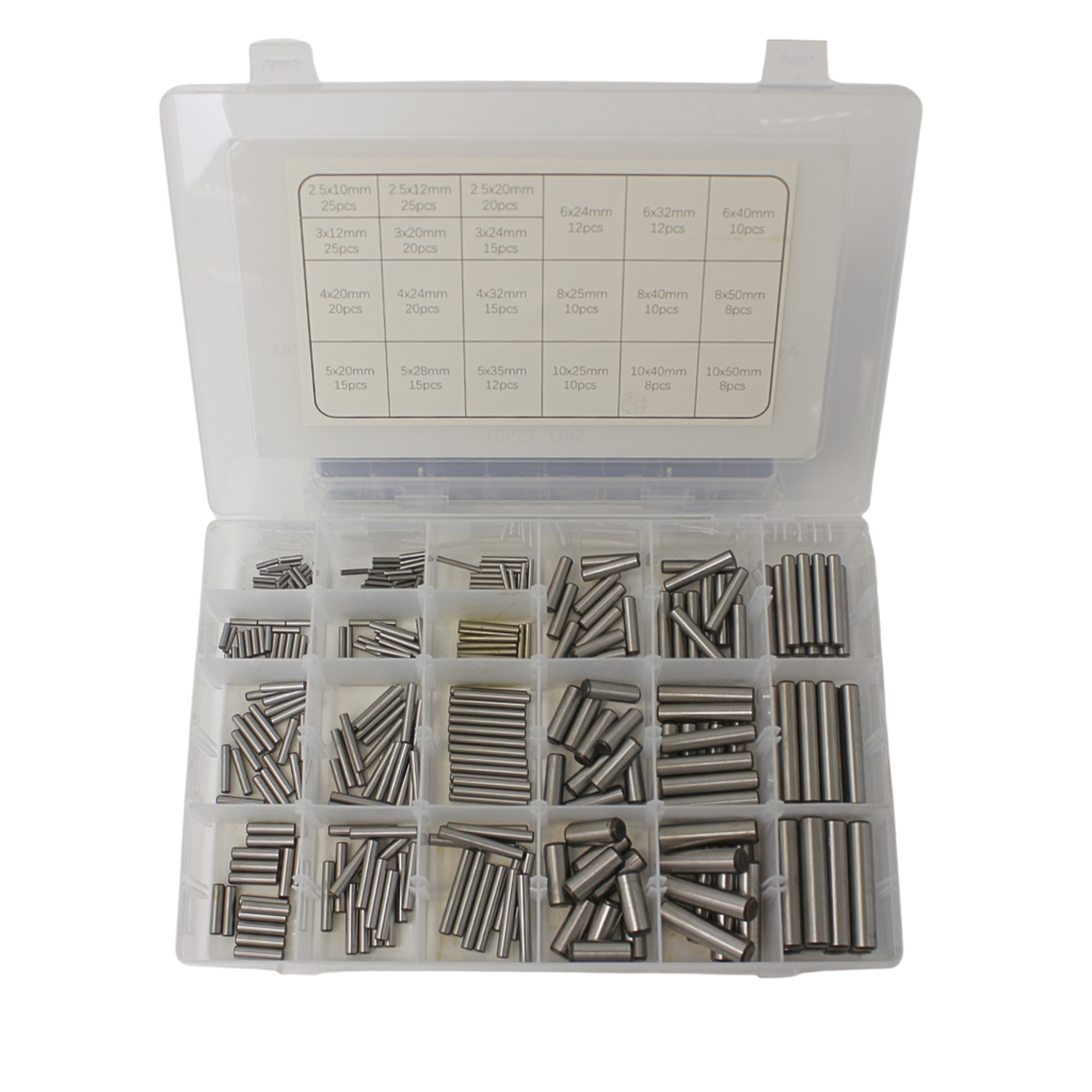 Assortiment Metrisch Cilindrische Pennen Staal. 2.5-10MM. 315-delig. IMPA 695651