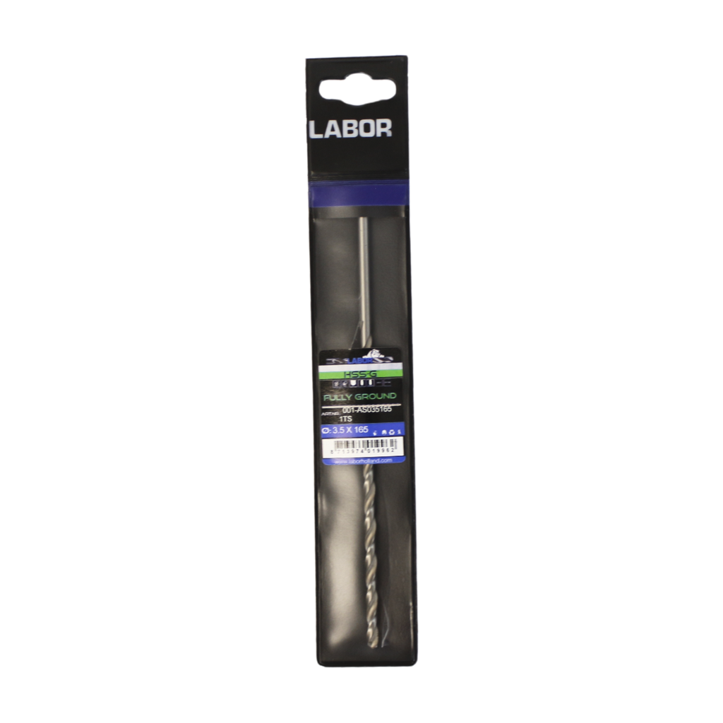 Labor Twist Drill Long HSS- Fully ground with splitpoint 3.5X115/165MM, DIN1869. IMPA 630406 