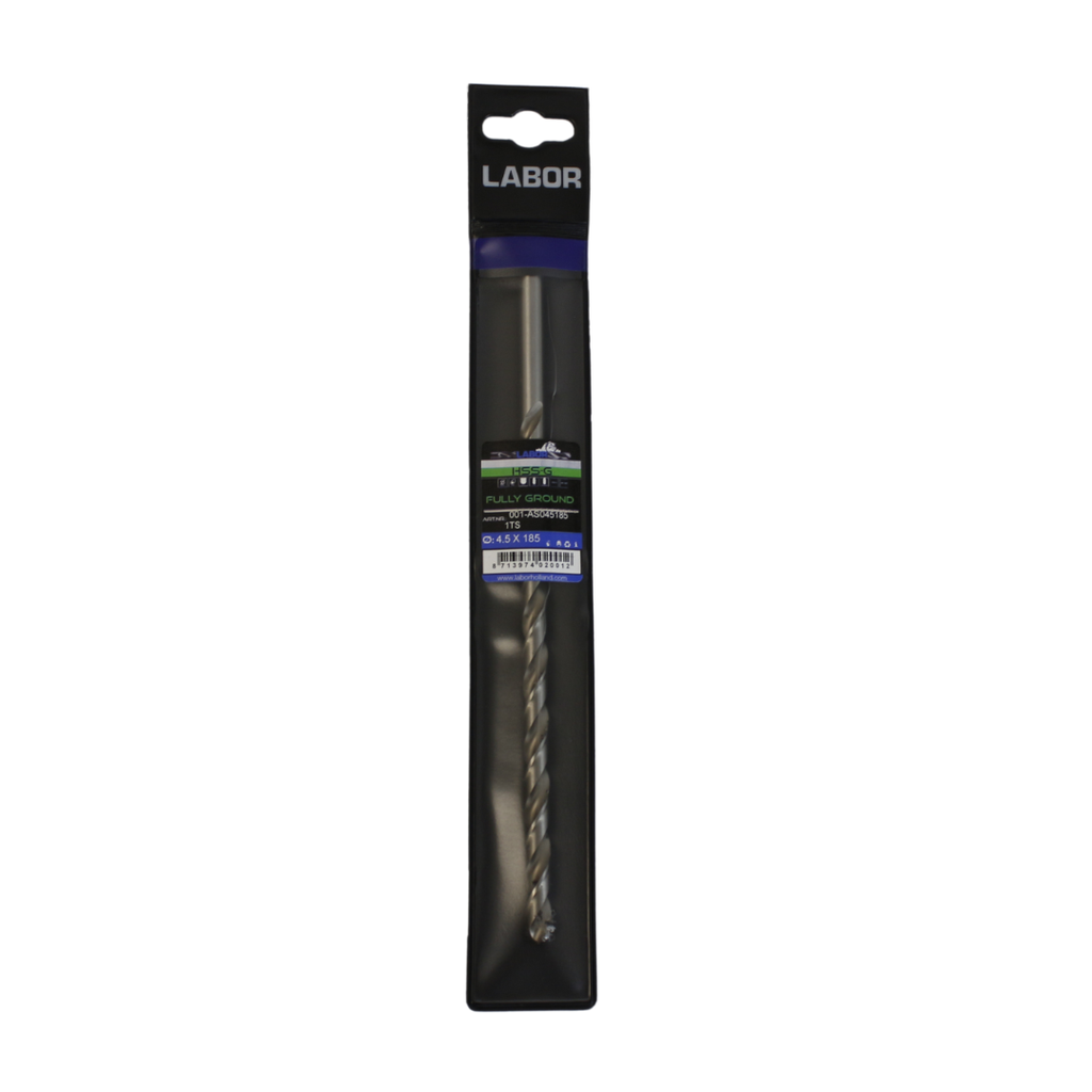 Labor Twist Drill Long HSS- Fully ground with splitpoint 4.5X125/185MM, DIN1869. IMPA 630408