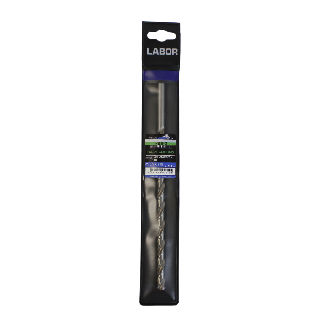 Labor Twist Drill Long HSS- Fully ground with splitpoint 6.5X150/215MM, DIN1869. IMPA 630412