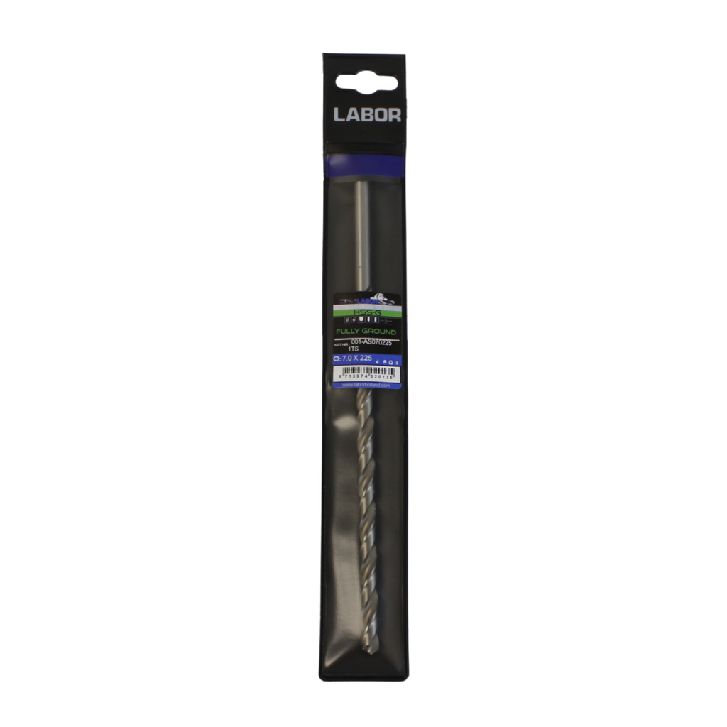 Labor Twist Drill Long HSS- Fully ground with splitpoint 7.0X155/225MM, DIN1869. IMPA 630413