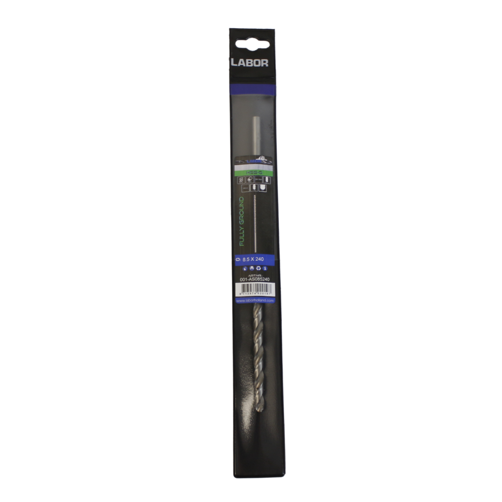 Labor Twist Drill Long HSS- Fully ground with splitpoint 8.5X165/240MM, DIN1869. IMPA 630416
