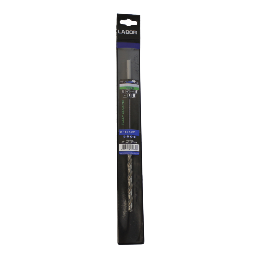 Labor Twist Drill Long HSS- Fully ground with splitpoint 11.5X195/280MM, DIN1869. IMPA 630422 