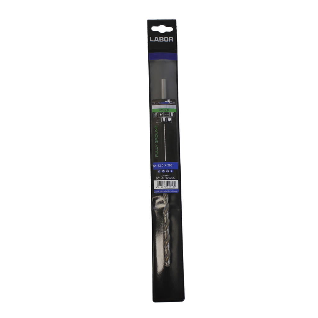 Labor Twist Drill Long HSS- Fully ground with splitpoint 12.0X205/295MM, DIN1869. IMPA 630425