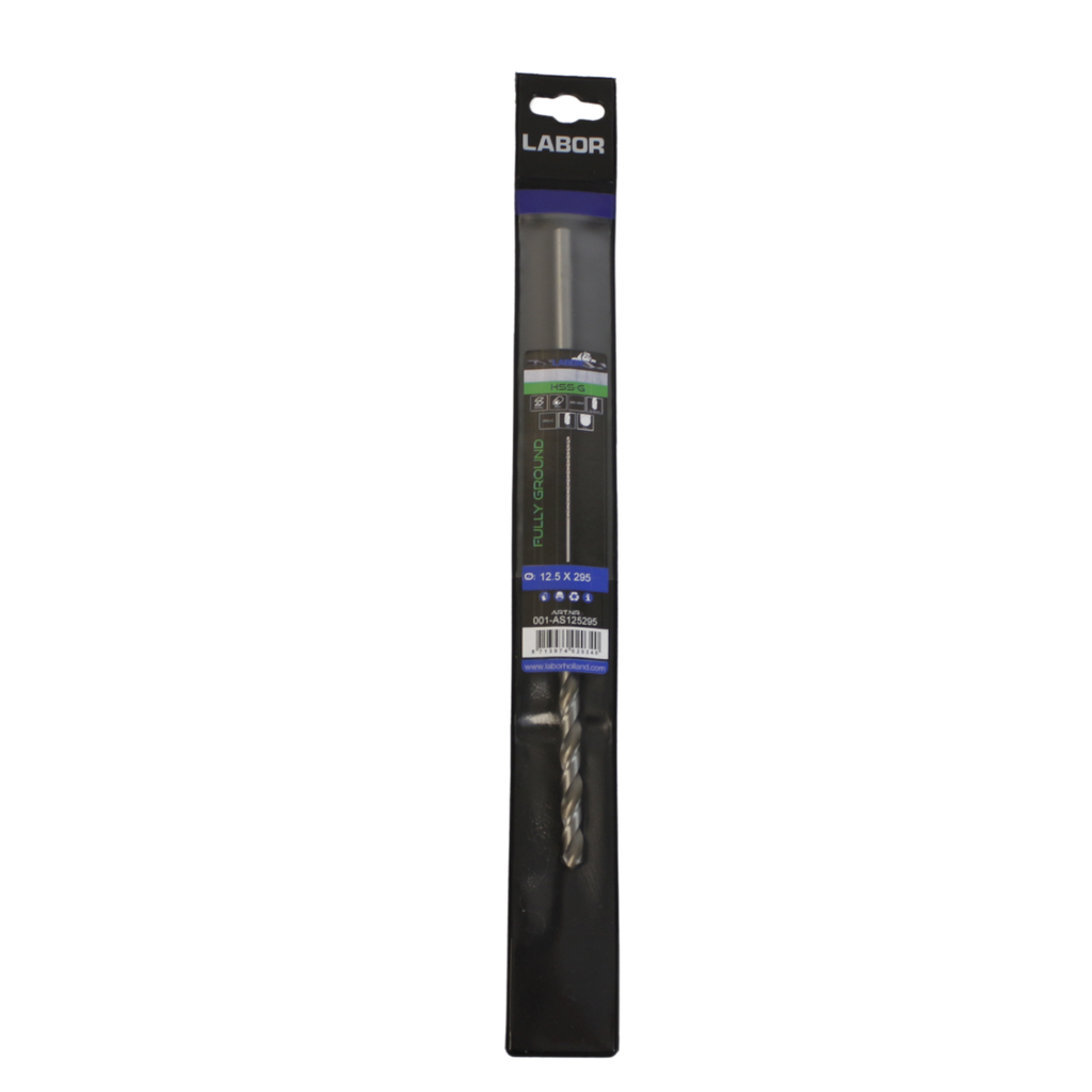 Labor Twist Drill Long HSS- Fully ground with splitpoint 12.5X205/295MM, DIN1869. IMPA 630427 
