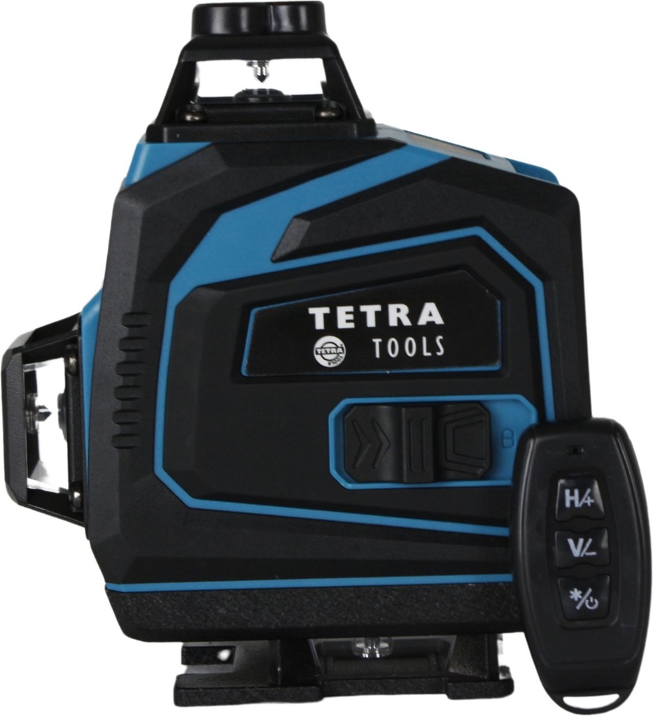  TETRA Cross Line Laser 4D - 4 to 16 Lines - Self Leveling - Including Case - 2 Batteries - Green Tripod 1,20M