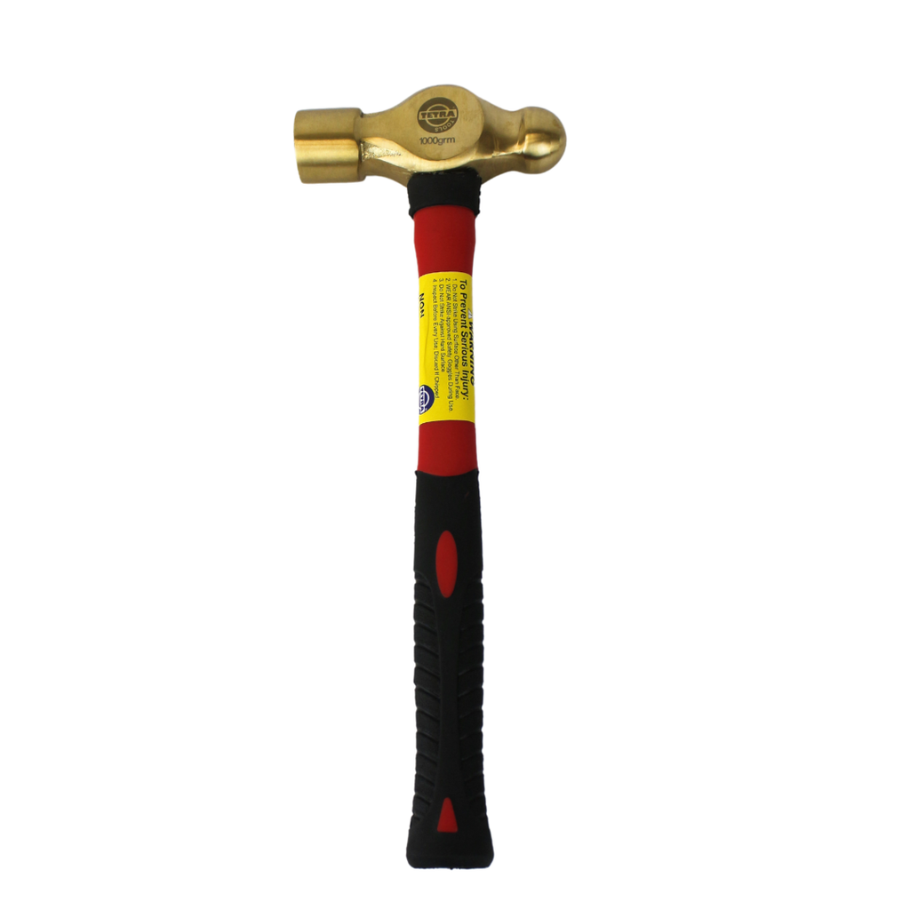 TETRA Ball pein hammer with fibreglass handle 1000gr.  Brass Non-Spark IMPA 615706