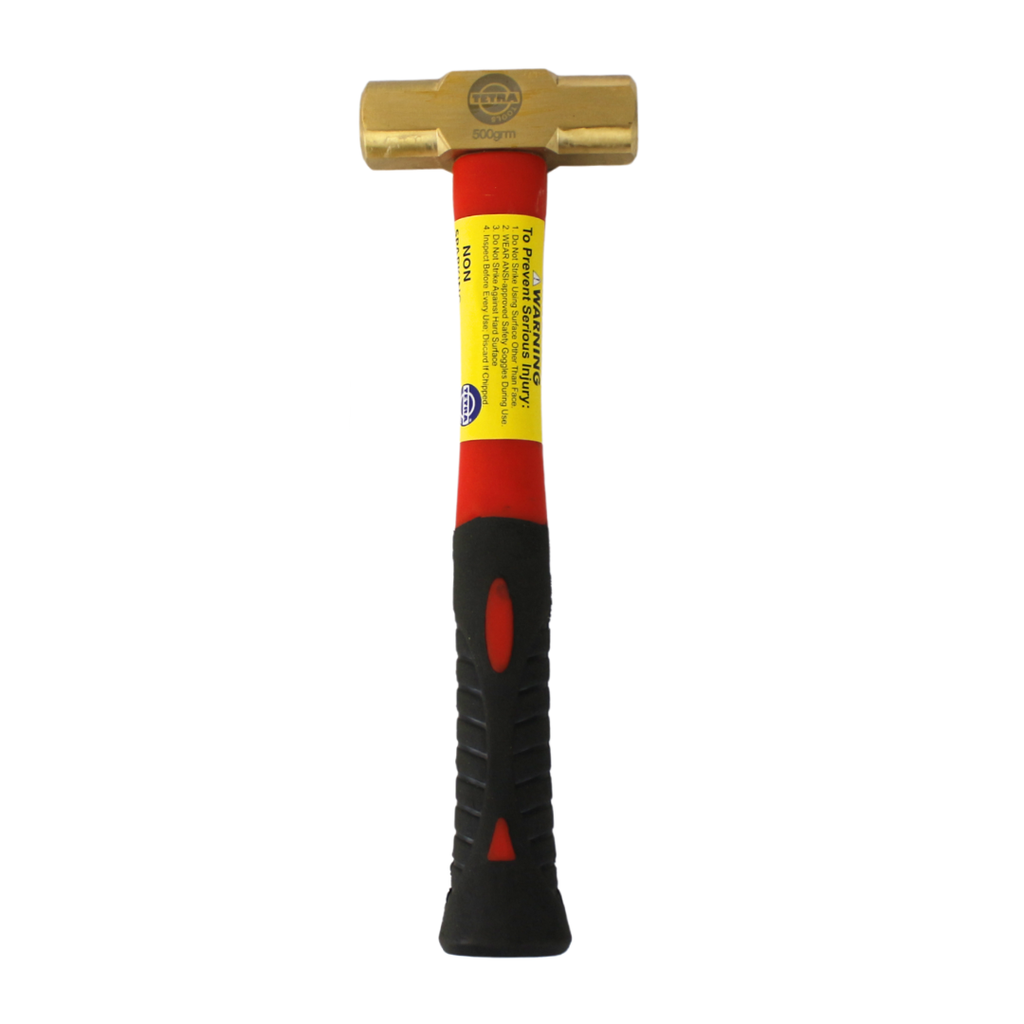 TETRA Stone hammer double face with fibreglass handle 500gr. Brass Non-Spark IMPA 612642
