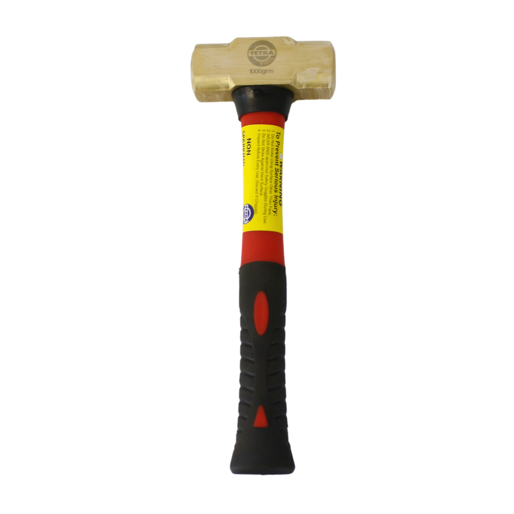 TETRA Stone hammer double face with fibreglass handle 1000gr. Brass Non-Spark IMPA 612644
