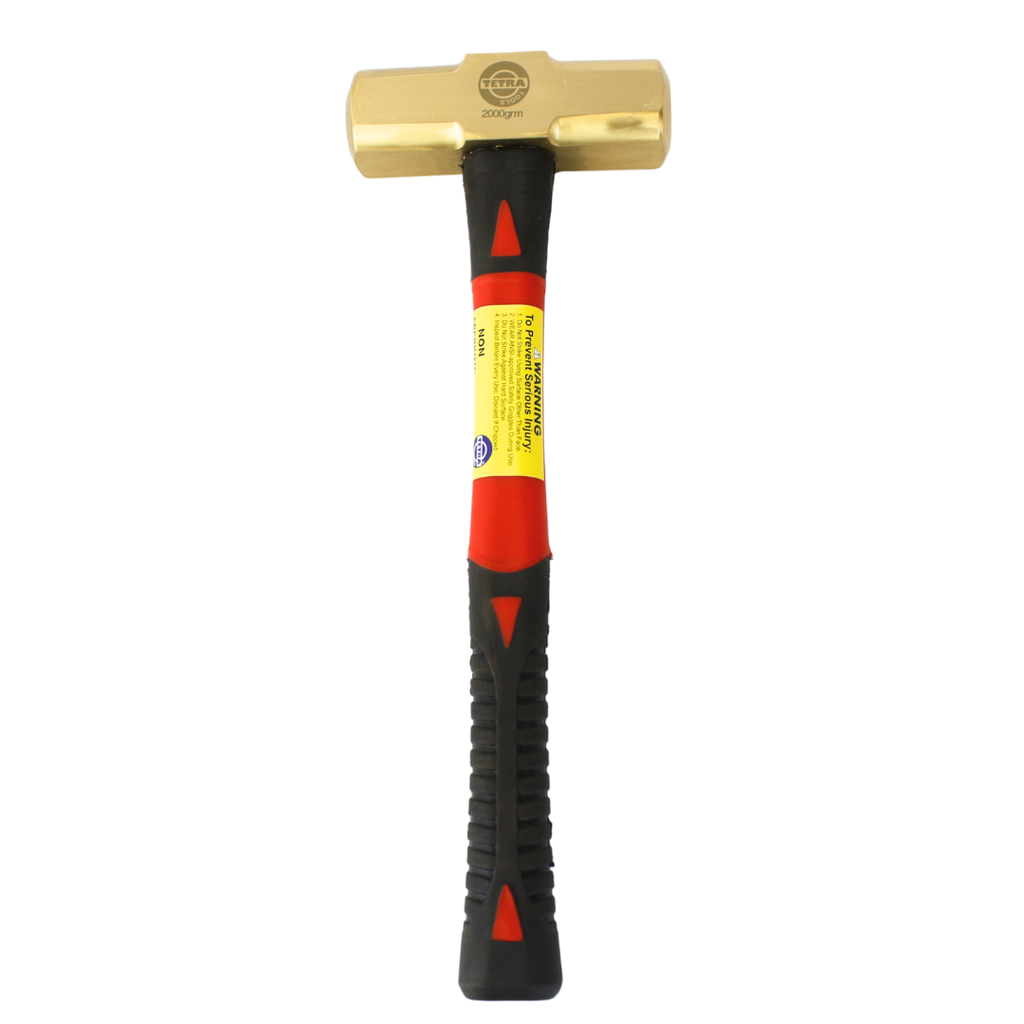 TETRA Stone hammer double face with fibreglass handle 2000gr. Brass Non-Spark IMPA 612646
