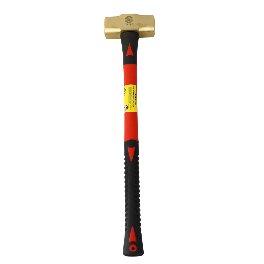 TETRA Stone hammer double face with fibreglass handle 3000gr. Brass Non-Spark IMPA 612647
