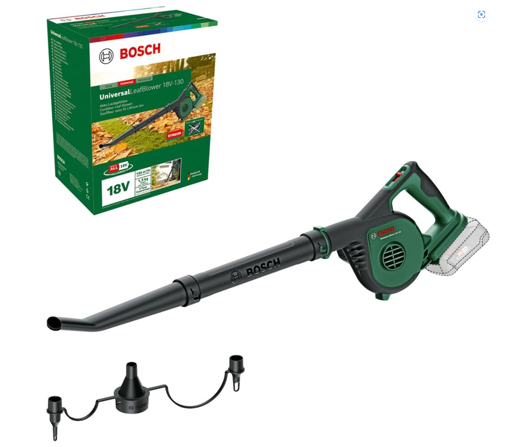 Bosch (groen) ULB 18V-130 bladblazer, 1 x batterij + lader