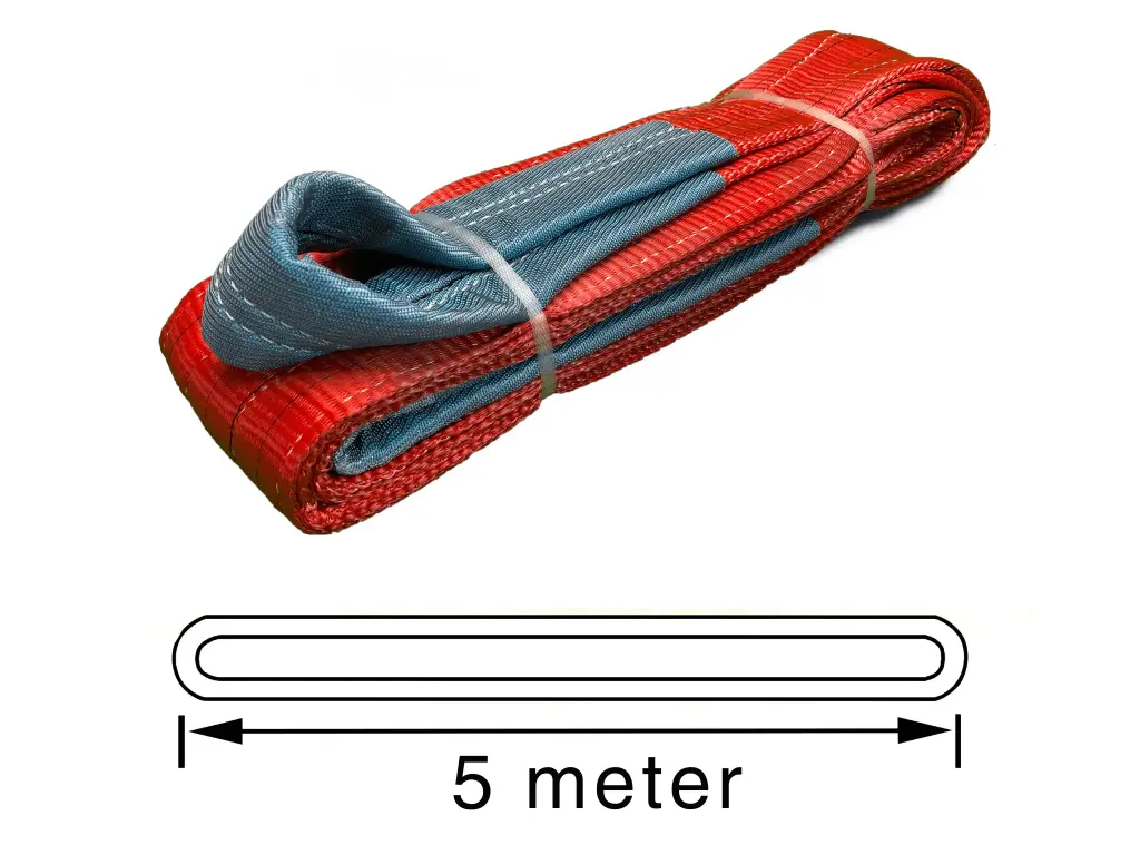TETRA WSB-5T5M, Polyester hijsband, Werklast 5 ton, Lengte 5 m, Veiligheidsfactor 7:1, EN1492-1, IMPA 232195 