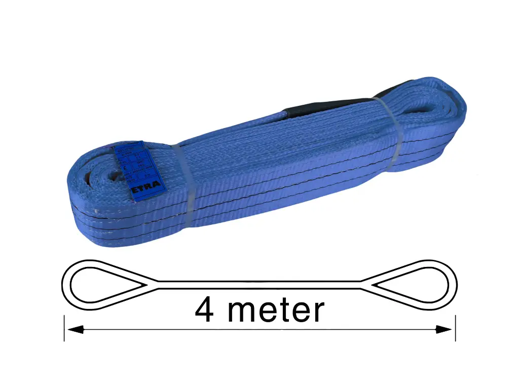 TETRA RS-8T4M, Polyester rondstrop, Werklast 8 ton, Lengte 4 m, Veiligheidsfactor 7:1, EN1492-2 