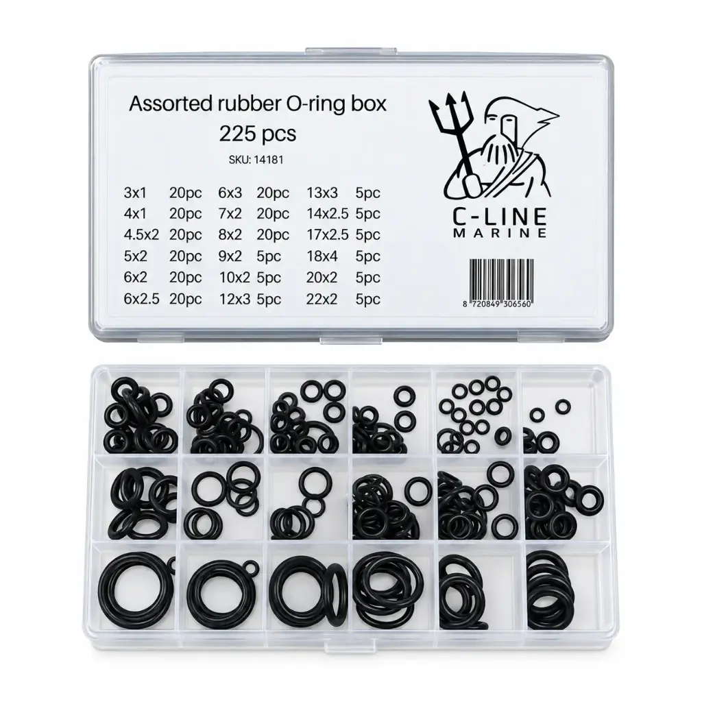 Assortiment Rubber O-Ringen 3-22mm, 225-delig. IMPA 813072