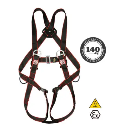Climax 21-C Atex, Anti-statisch comfort veiligheidsharnas, 2 D-ringen borst,  snelsluitingen. IMPA 331101 