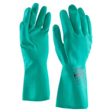 Nitrile gloves, green, chemical resistant, length 30 cm, CE, EN 388:2016 (41X1X), EN ISO 374-1:2016 Type B AJKL, SIZE 10, IMPA 190122  