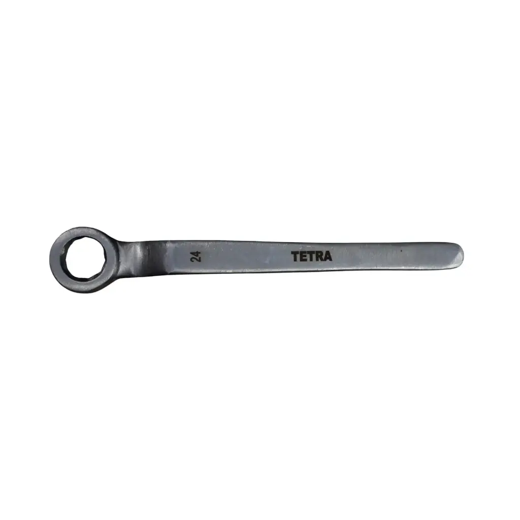 TETRA Ringsleutel 24 mm, 12-kant 60gr doorgezet. Roestvaststaal IMPA 616056