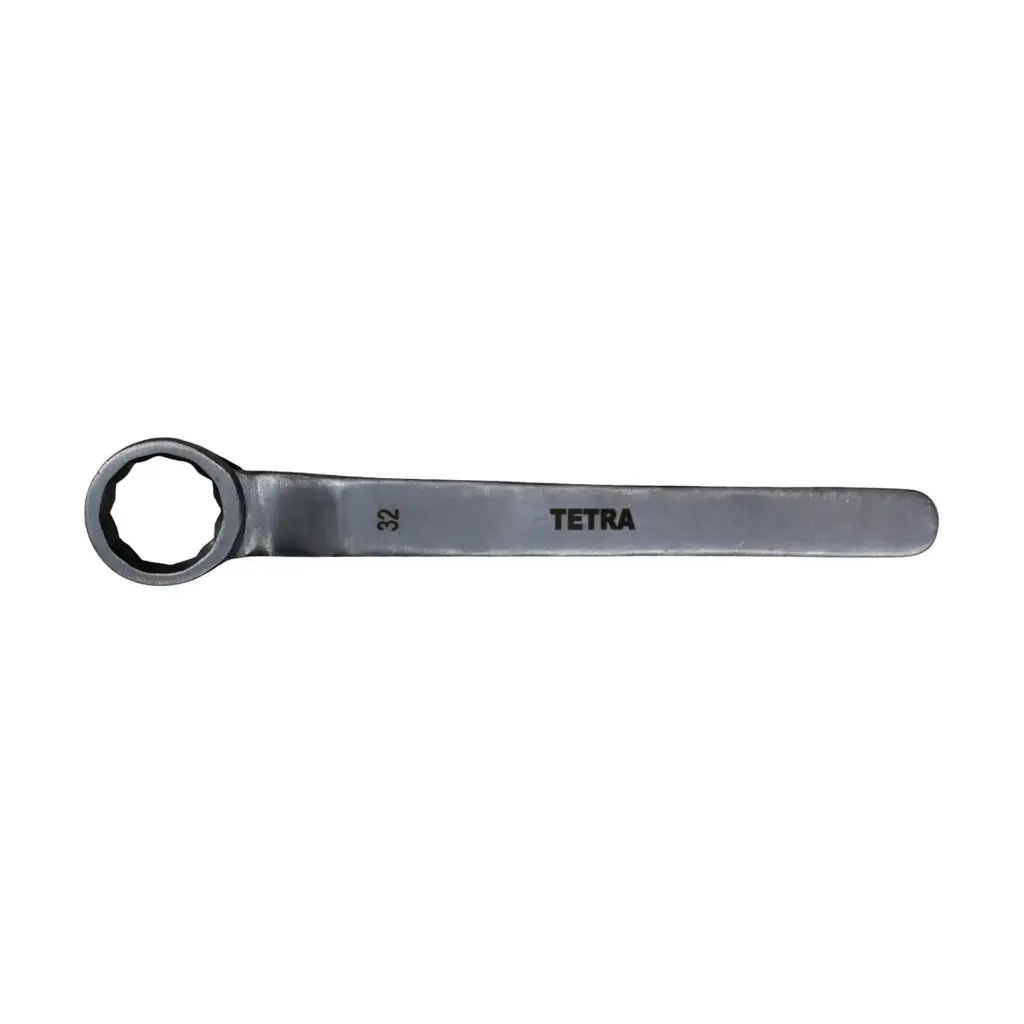 TETRA Ringsleutel 32 mm, 12-kant 60gr doorgezet. Roestvaststaal IMPA 616059