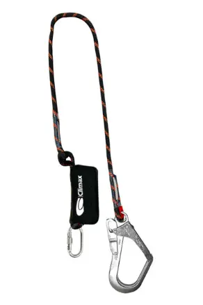 Climax 37 SEMI, Single lanyard with energy absorber, 1 x 51 mm scaffolding hook, 1 x 18 mm snaphook, EN355, IMPA 311537