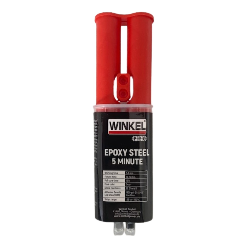 [12892] Winkel Epoxy Steel 5 Minuten, 2-Componenten spuit 24 ml, IMPA 812981, UN 3334 